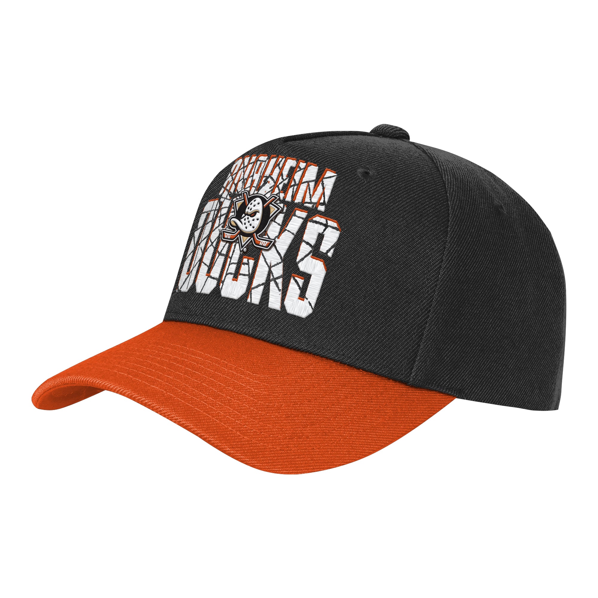 Casquette ajustable Outerstuff noire et orange Anaheim Ducks Ice Breaker pour jeunes