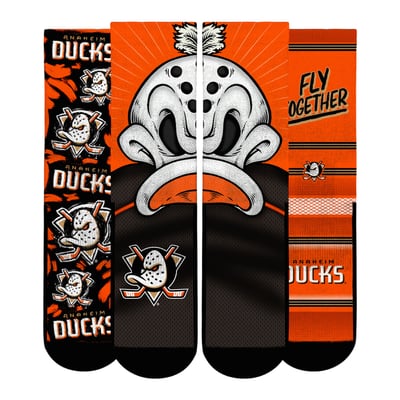  Anaheim Ducks Rock Em Youth Fan Favorites Three-Pack Crew Socks Set - Orange