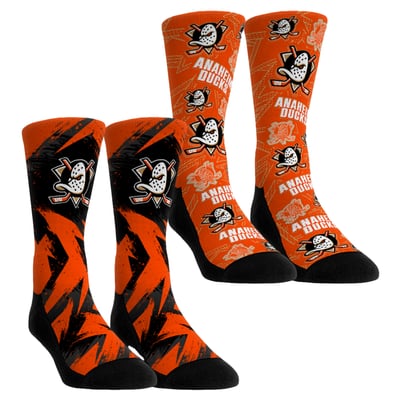  Anaheim Ducks Rock Em Youth Game Day Two-Pack Crew Socks - Orange