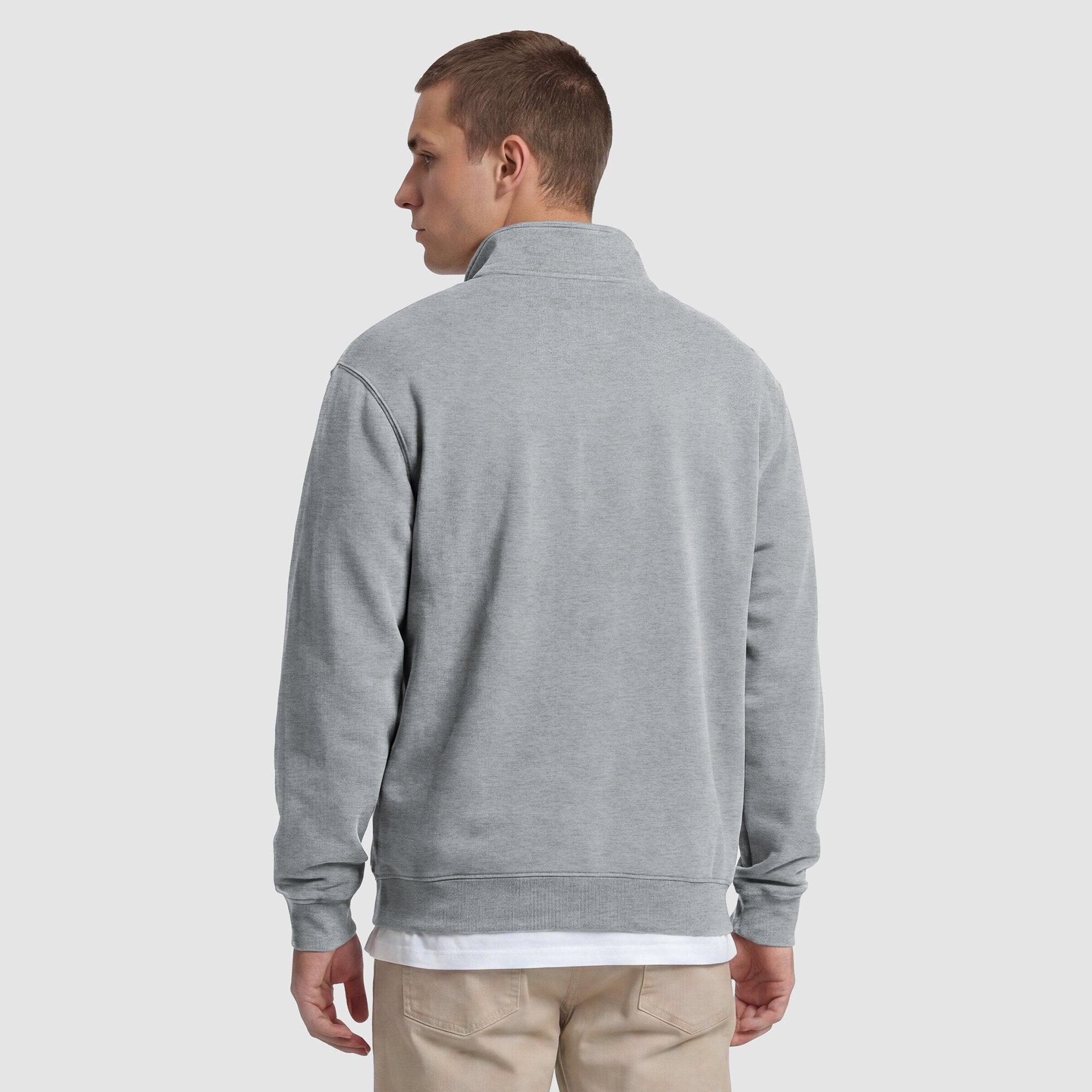Men's Champion Heather Gray Appalachian State Mountaineers Quarter-Zip Fleece Pullover