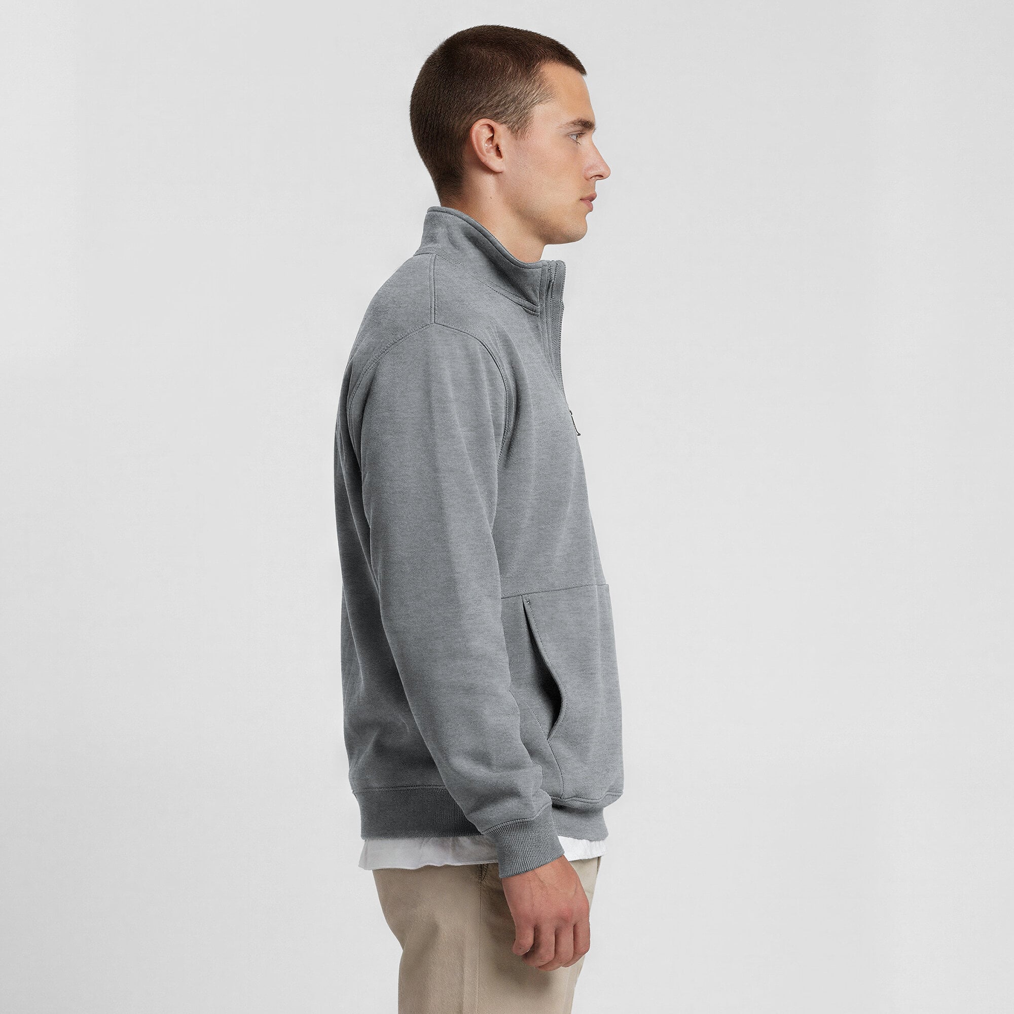 Men's Champion Heather Gray Appalachian State Mountaineers Quarter-Zip Fleece Pullover