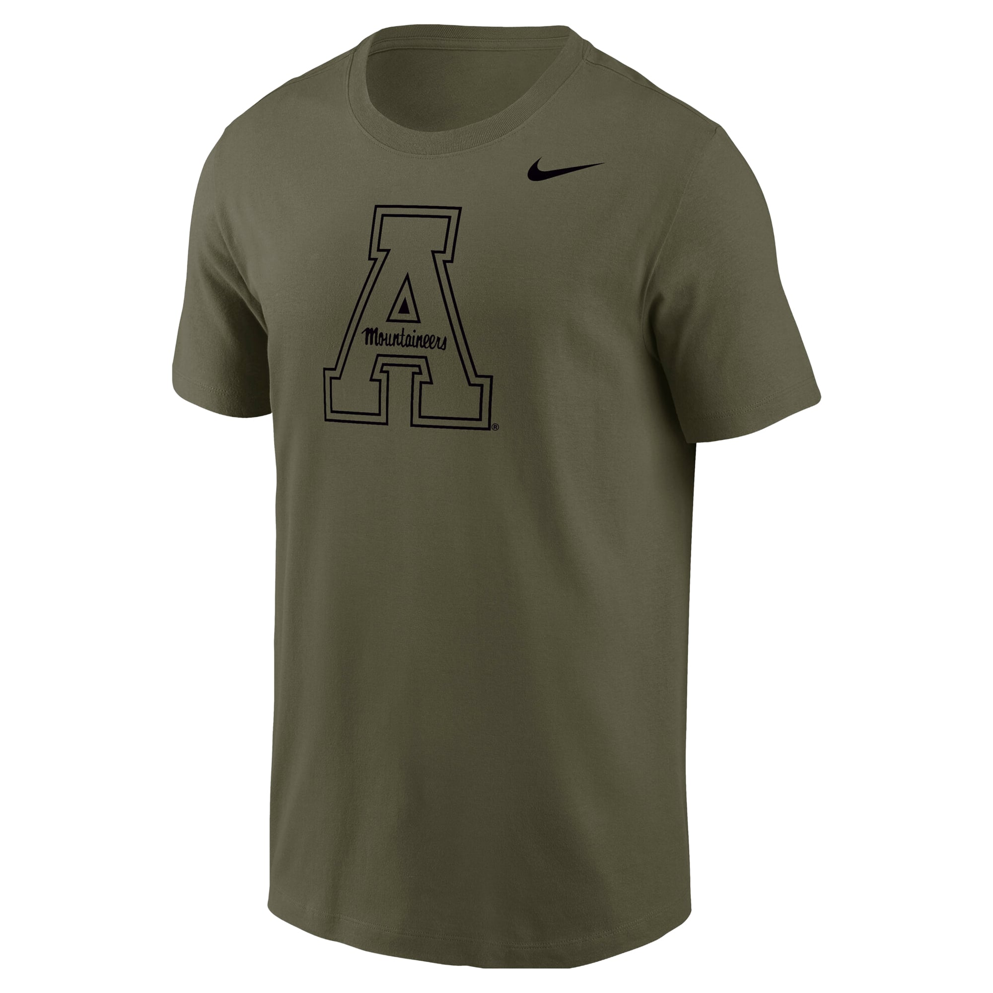 T-shirt militaire Nike Appalachian State Mountaineers pour homme, couleur olive