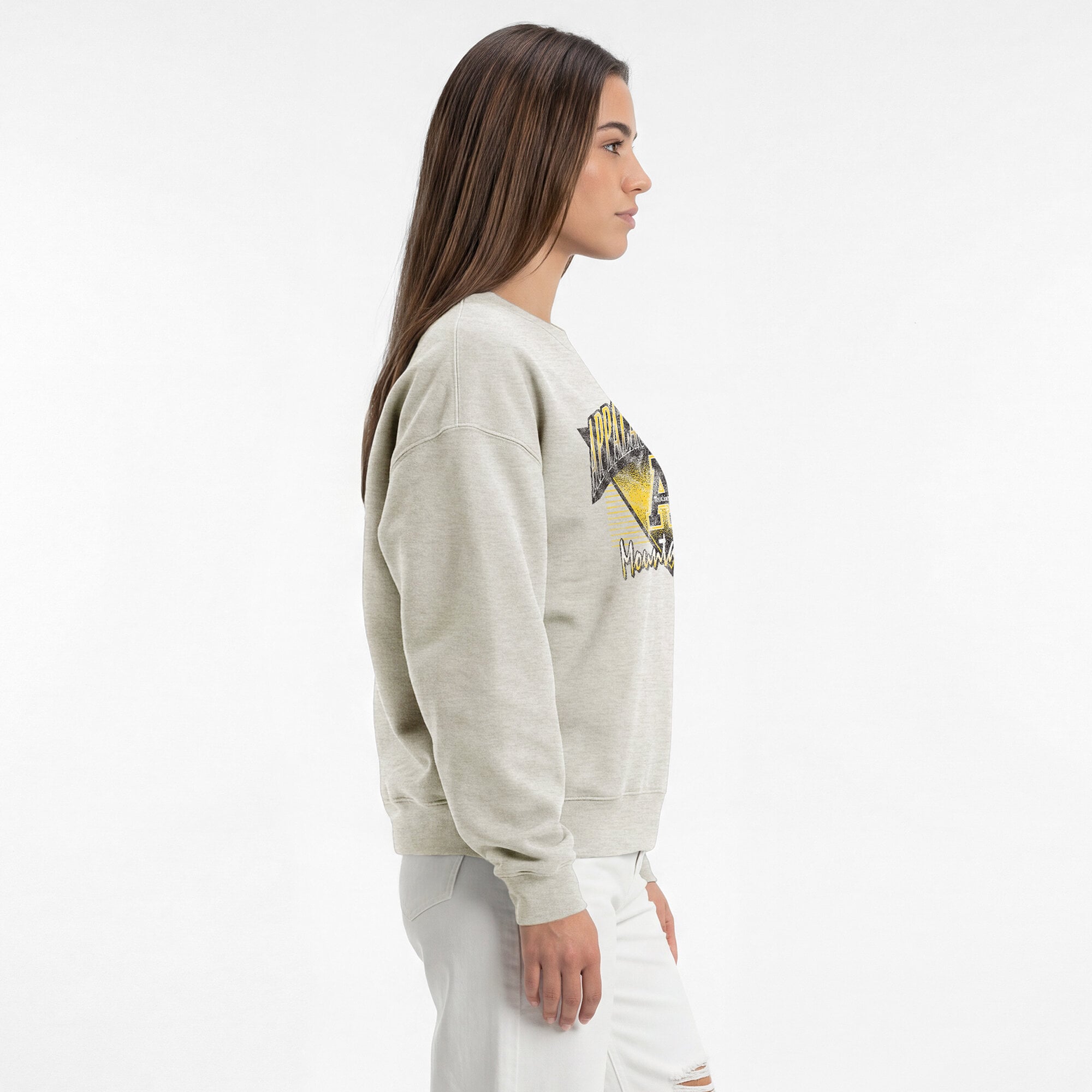 Sweat-shirt à manches longues Champion Oatmeal des Appalachian State Mountaineers pour femmes