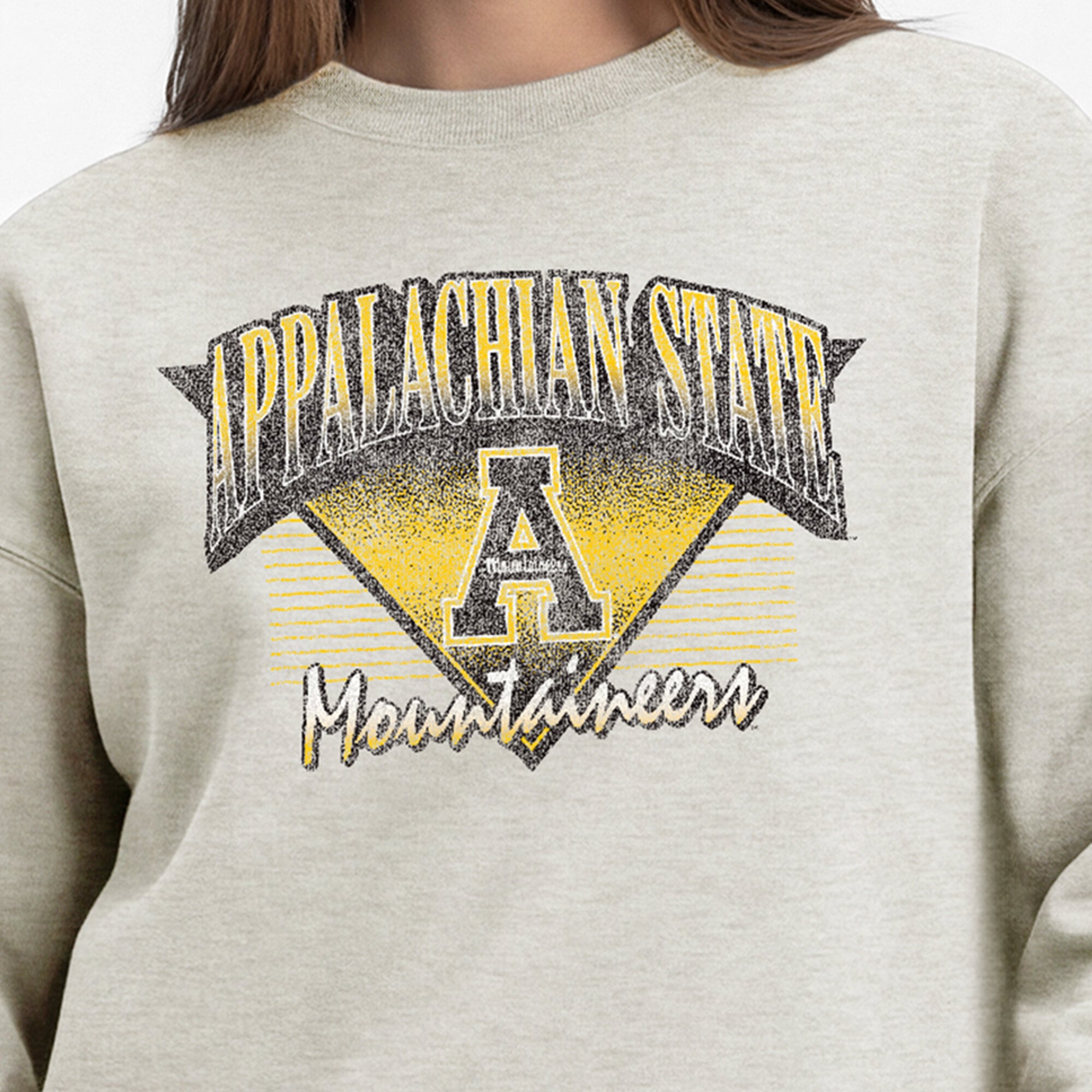 Sweat-shirt à manches longues Champion Oatmeal des Appalachian State Mountaineers pour femmes