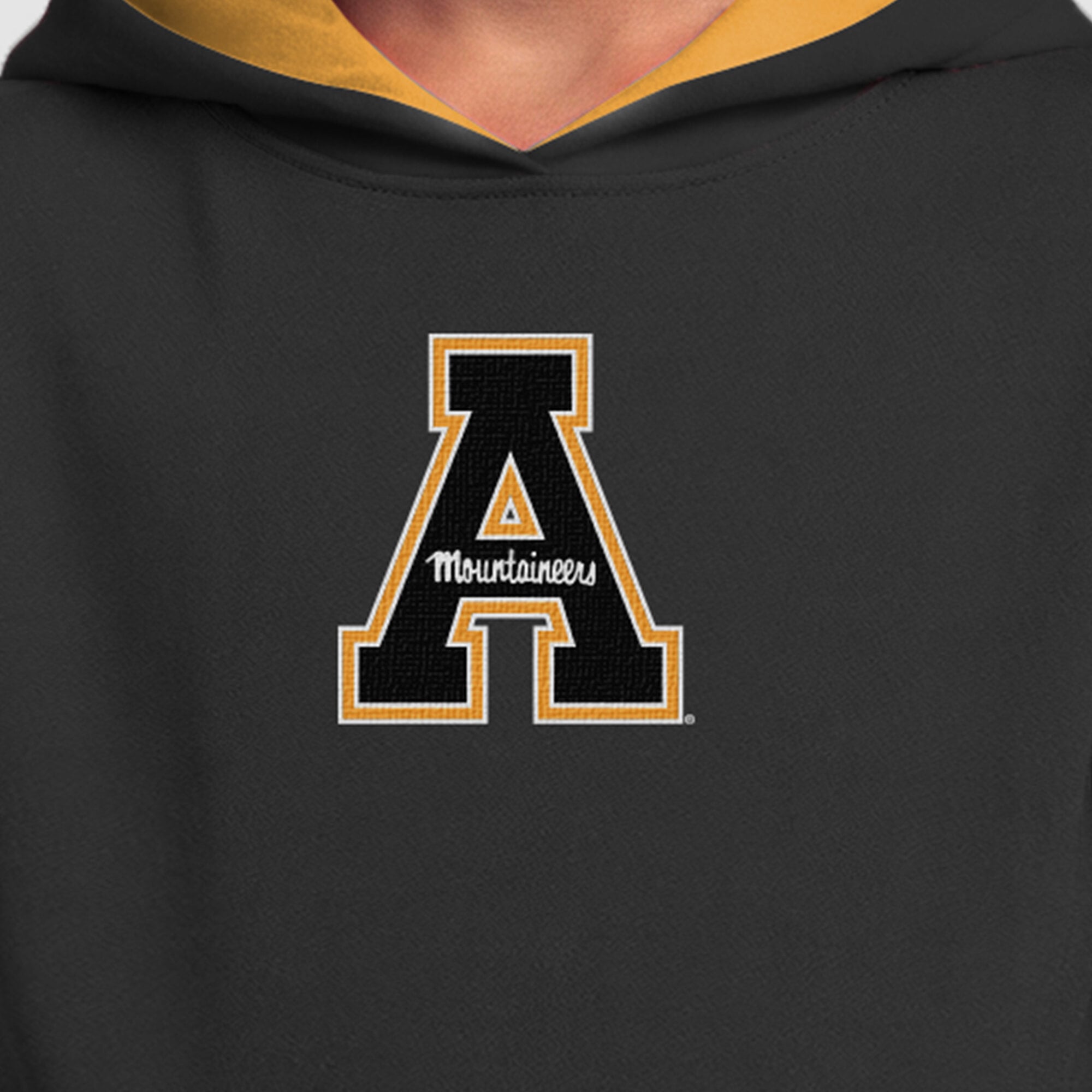 Youth Champion  Black Appalachian State Mountaineers Fleece Hoodie