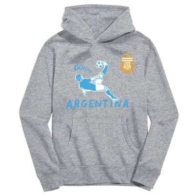 Argentina National Team Vive La Fete Youth Chilena Style Hoodie - Gray
