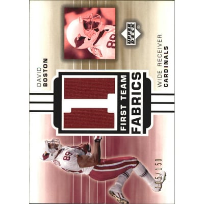 2002 Upper Deck First Team Fabrics Gold #FTDB David Boston