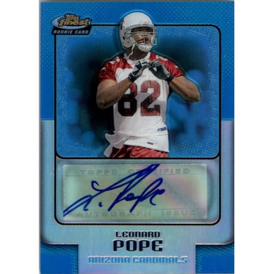 2006 Finest Blue Refractors #177 Leonard Pope AU