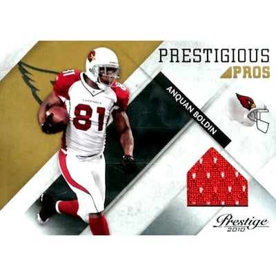 2010 Prestige Prestigious Pros Materials Gold #1 Anquan Boldin