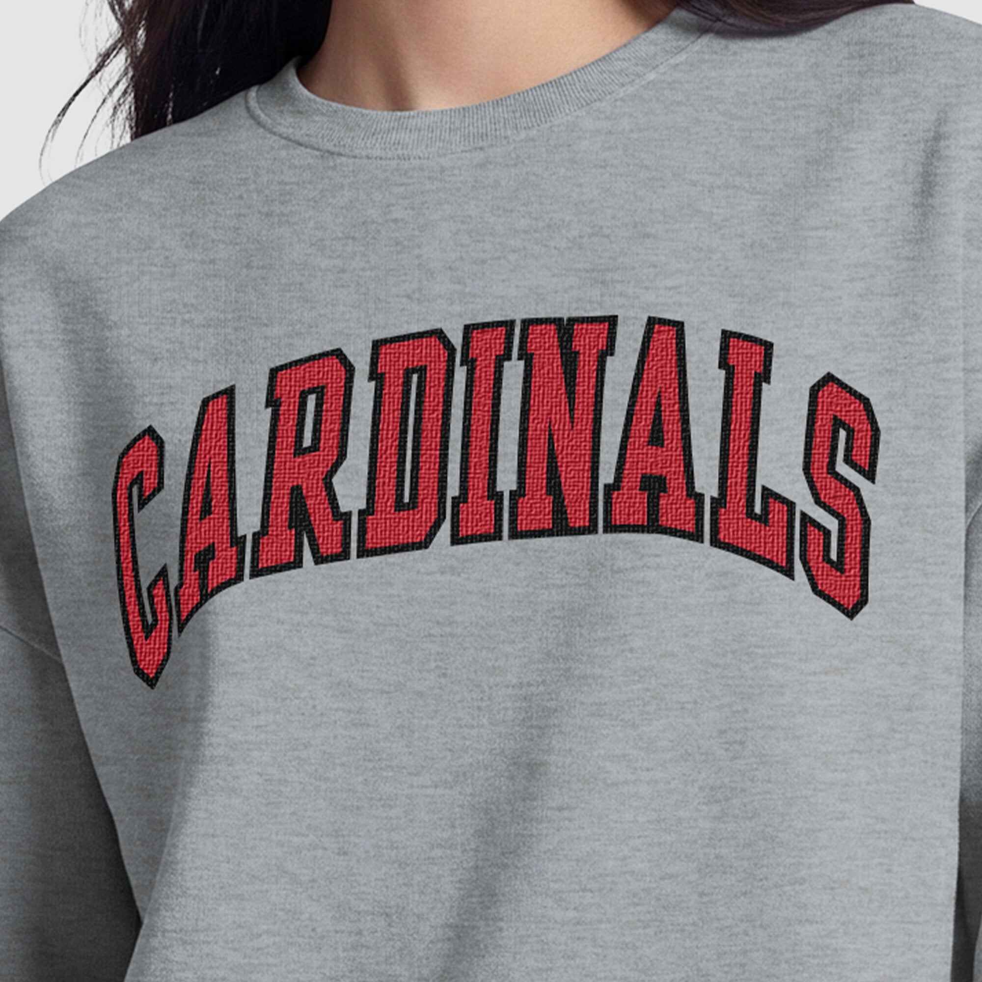 Sweat-shirt doublé contrastant pour femme, Arizona Cardinals Champion - Gris chiné