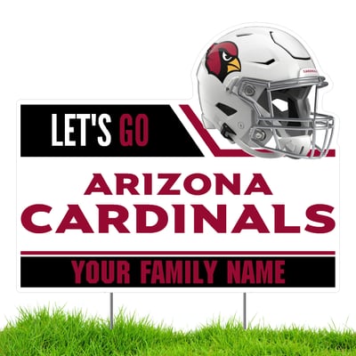 Arizona Cardinals Let's Go Personalized Lawn Sign