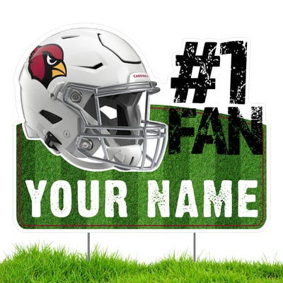 Arizona Cardinals #1 Fan Personalized Lawn Sign