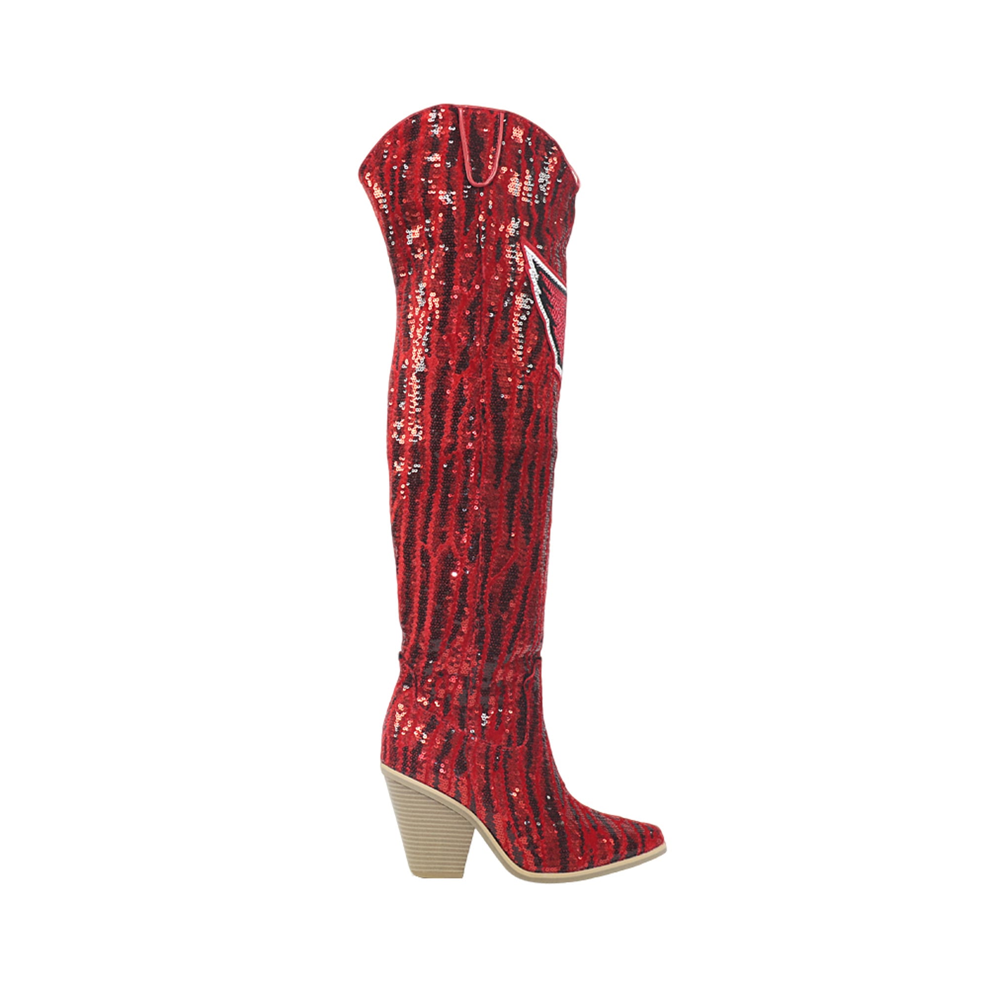FABGATING by Cuce  Arizona Cardinals Over-the-Knee Two-Tone Sequin Boots