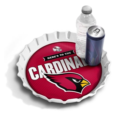Arizona Cardinals IDNA 13" Bottle Cap Serving Tray
