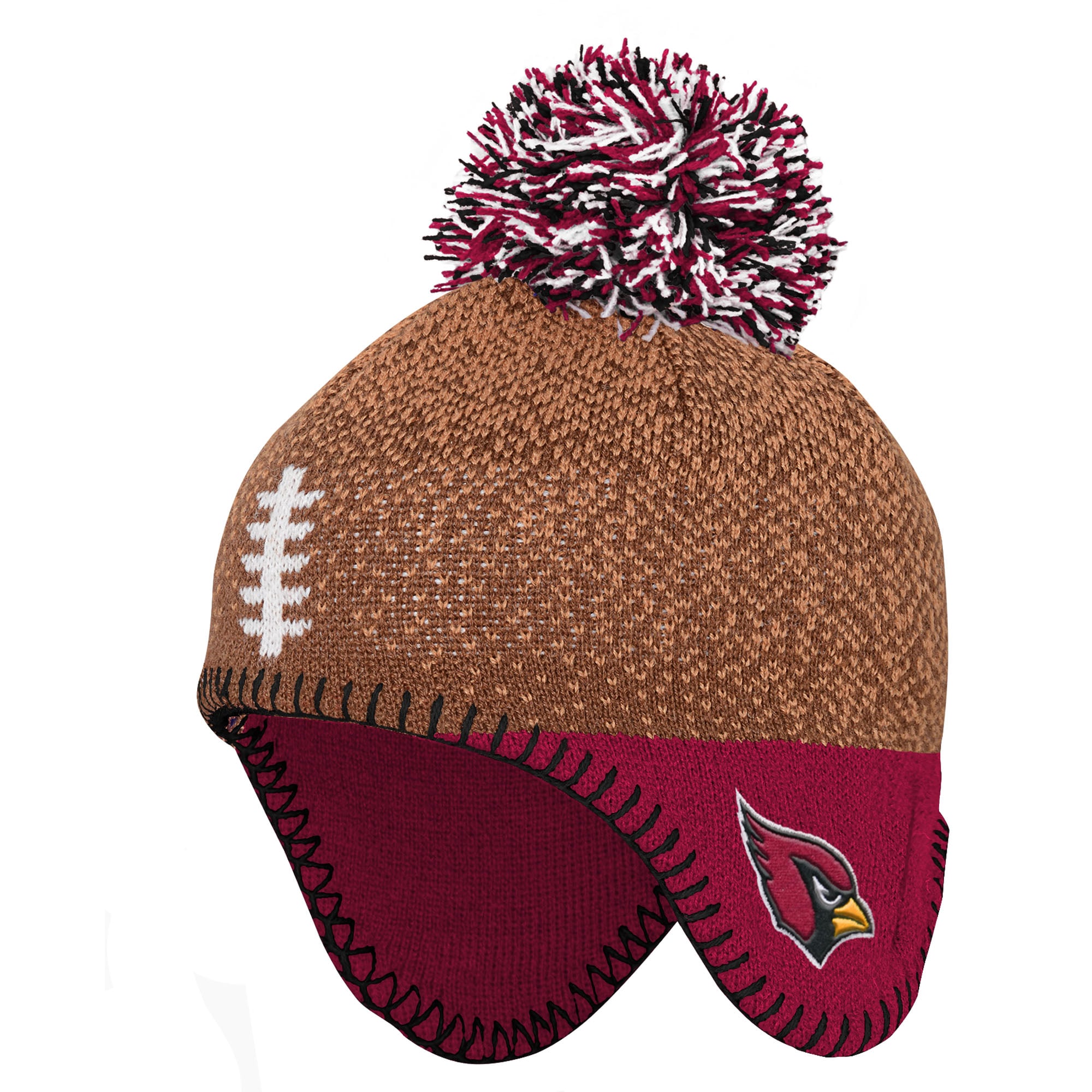 Bonnet tricoté pour bébé Outerstuff marron à l'effigie des Cardinals de l'Arizona, avec pompon