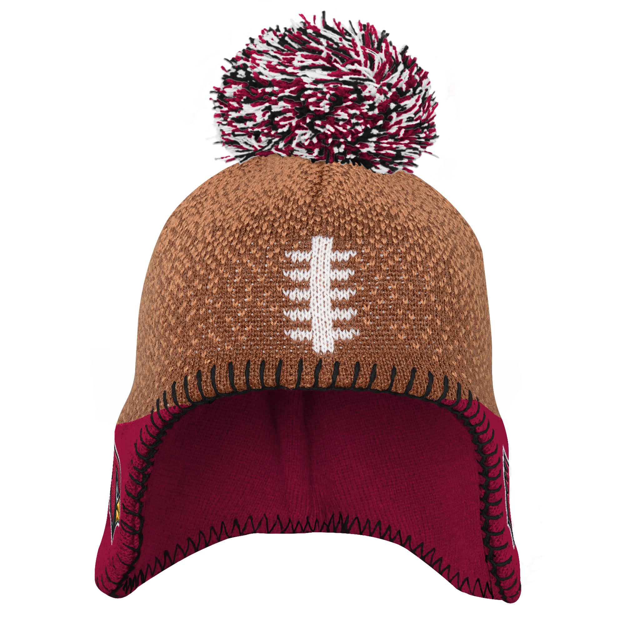 Bonnet tricoté pour bébé Outerstuff marron à l'effigie des Cardinals de l'Arizona, avec pompon