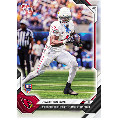 Jeremiyah Love - 2026 NFL Topps NOW® - Card 15 - LOOK FOR AUTOS