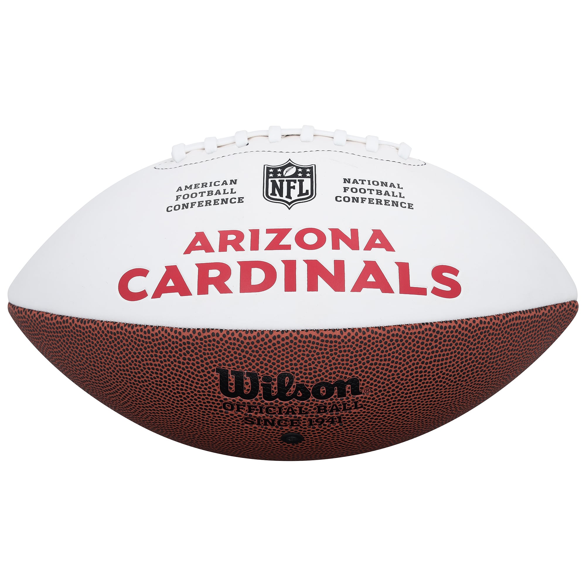 Ballon de football américain Wilson White Panel autographié par Jeremiyah Love, des Cardinals de l'Arizona, avec inscription « 3e choix de la saison 2026 ».