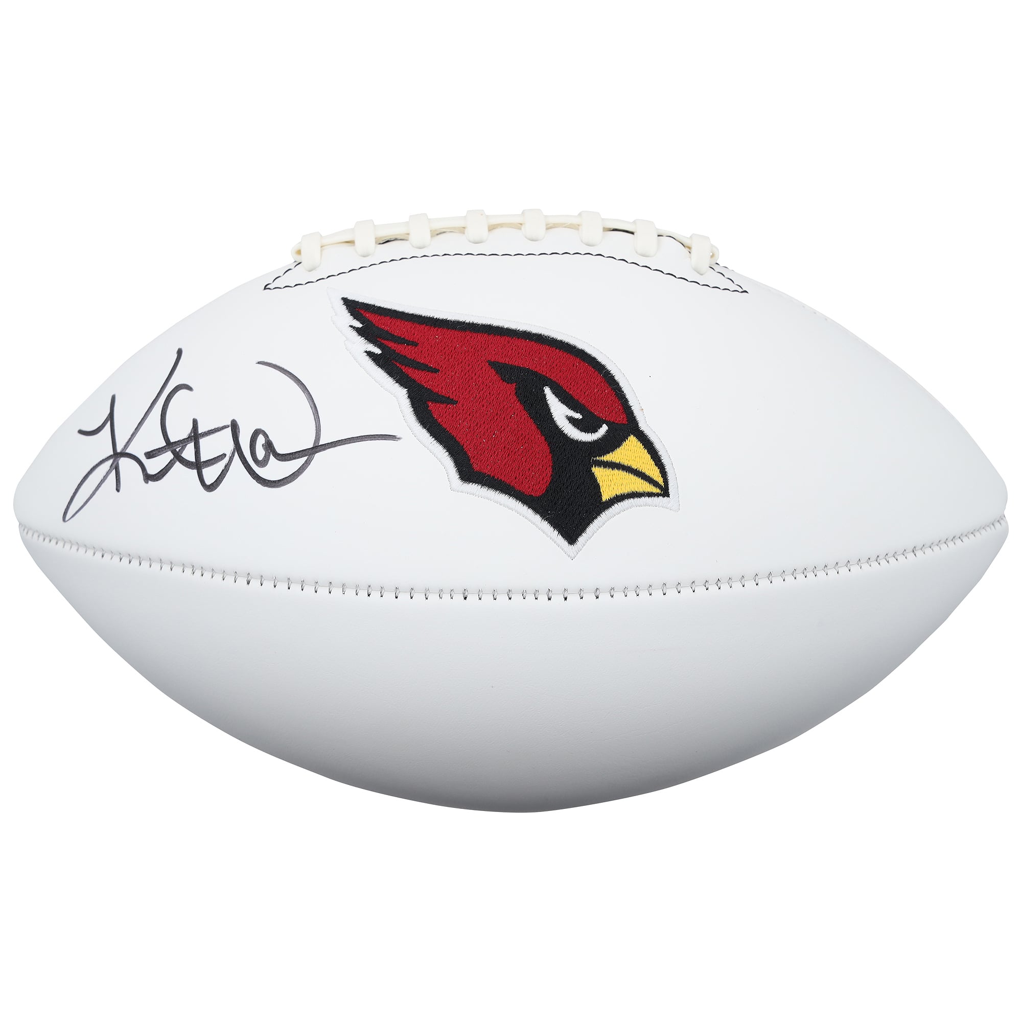 Ballon de football Rawlings à panneau blanc autographié par Kurt Warner, des Cardinals de l'Arizona