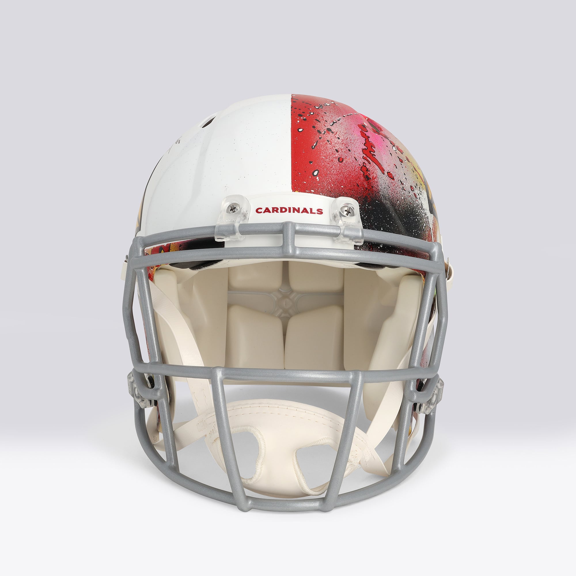 Casque Riddell Speed ​​Authentic autographié par Kurt Warner (Arizona Cardinals) avec inscription « HOF 17 » - Illustration de Shawn Voelker - NF70444449