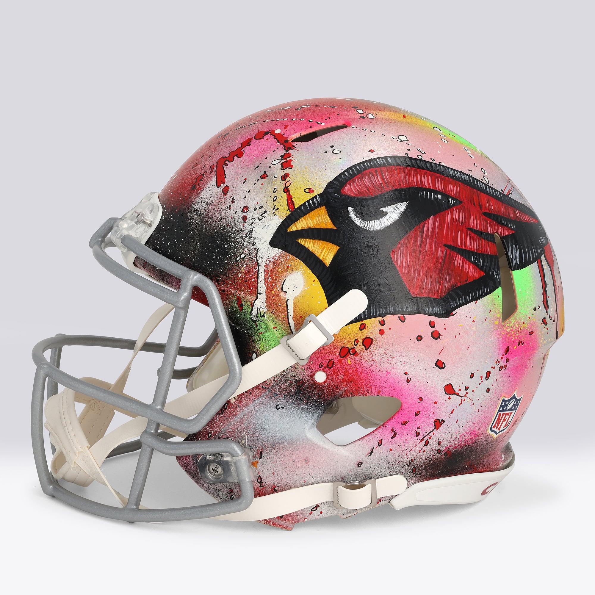 Casque Riddell Speed ​​Authentic autographié par Kurt Warner (Arizona Cardinals) avec inscription « HOF 17 » - Illustration de Shawn Voelker - NF70444449