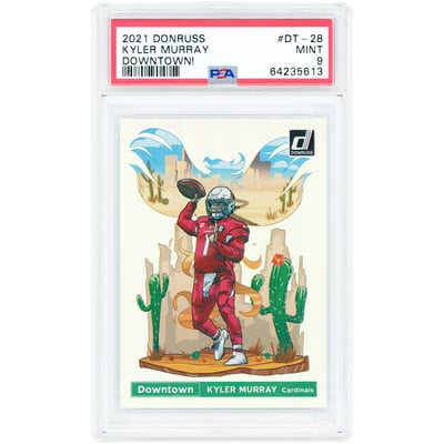 Kyler Murray Arizona Cardinals 2021 Panini Donruss Downtown! #DT-28 PSA Authenticated 9 Card