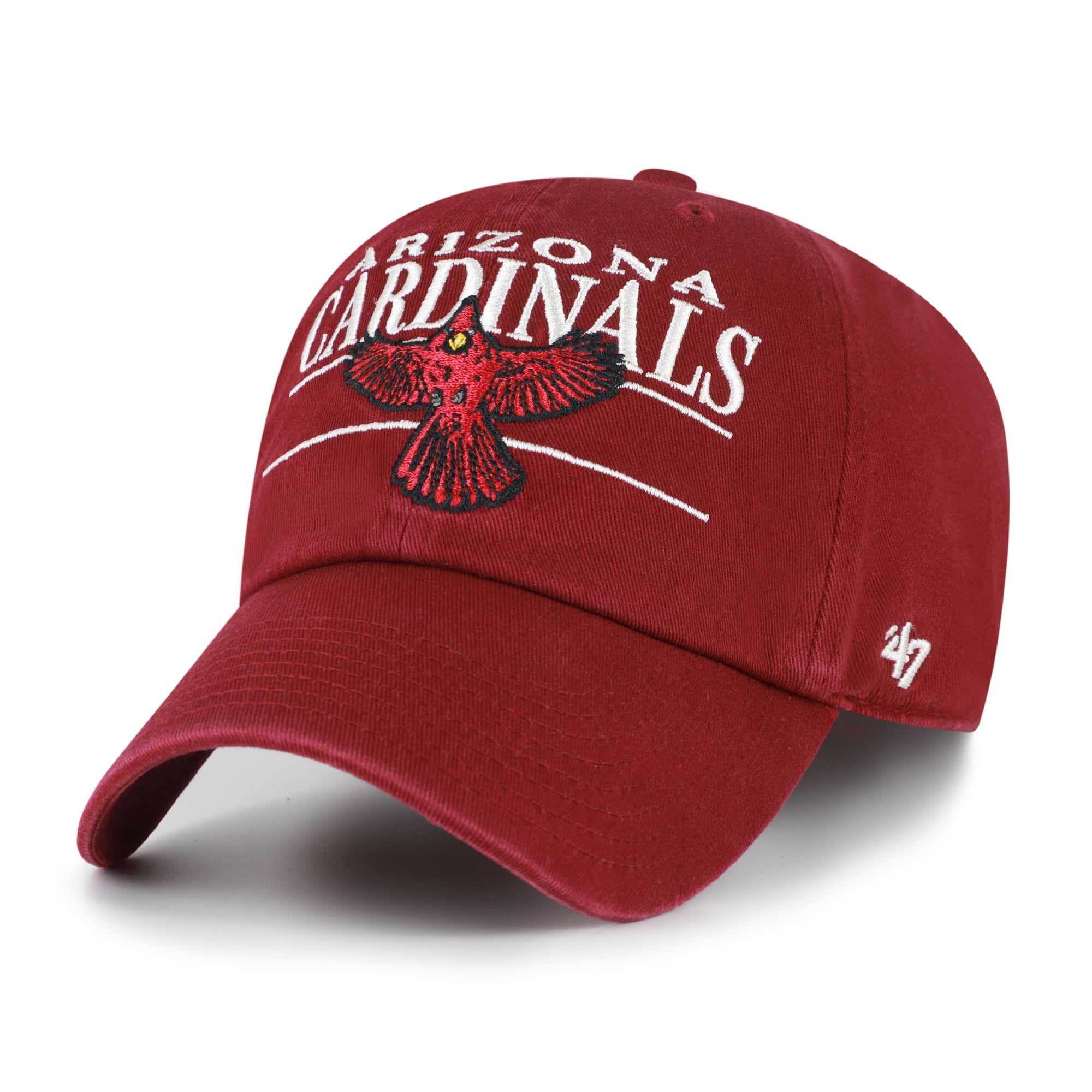 Men's '47 Red Arizona Cardinals Throwback Graphic Clean Up Adjustable Hat