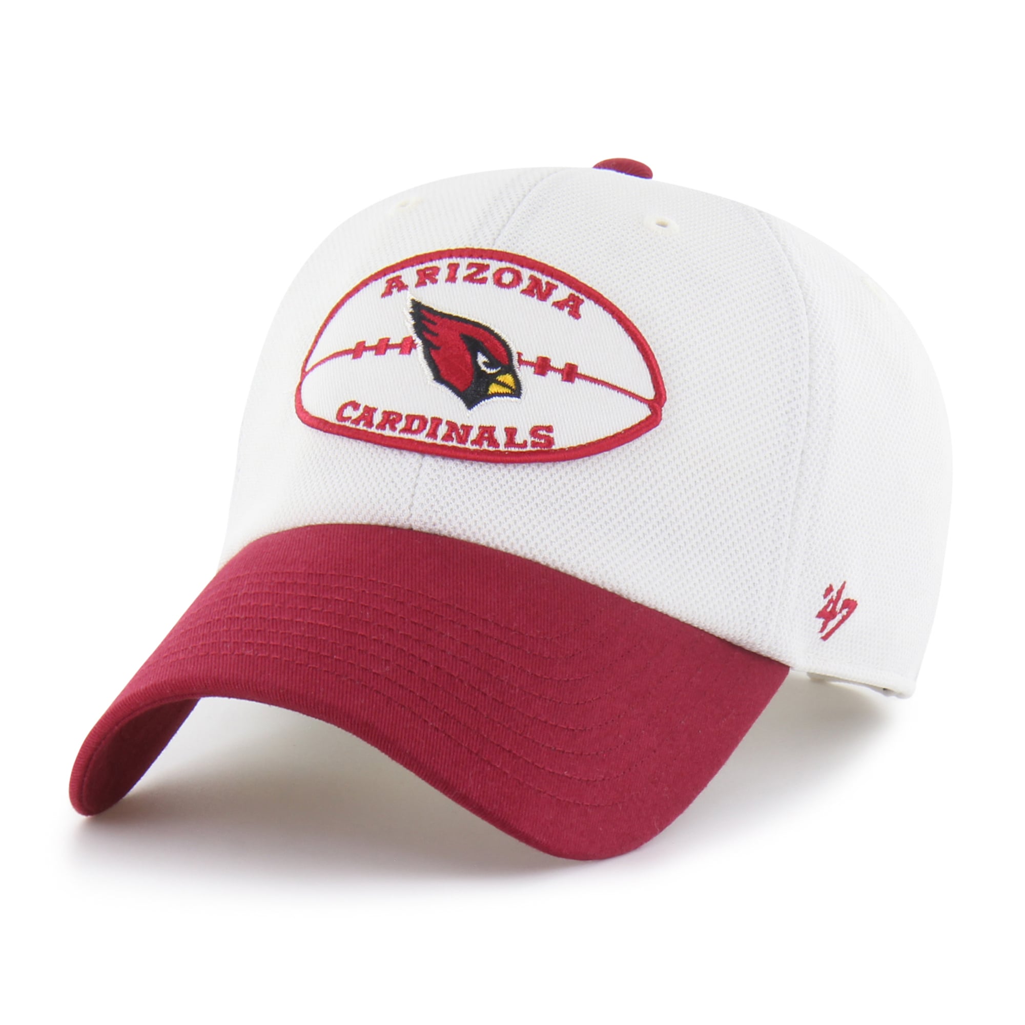 Men's '47 White/Cardinal Arizona Cardinals Pique Patch Clean Up Adjustable Hat