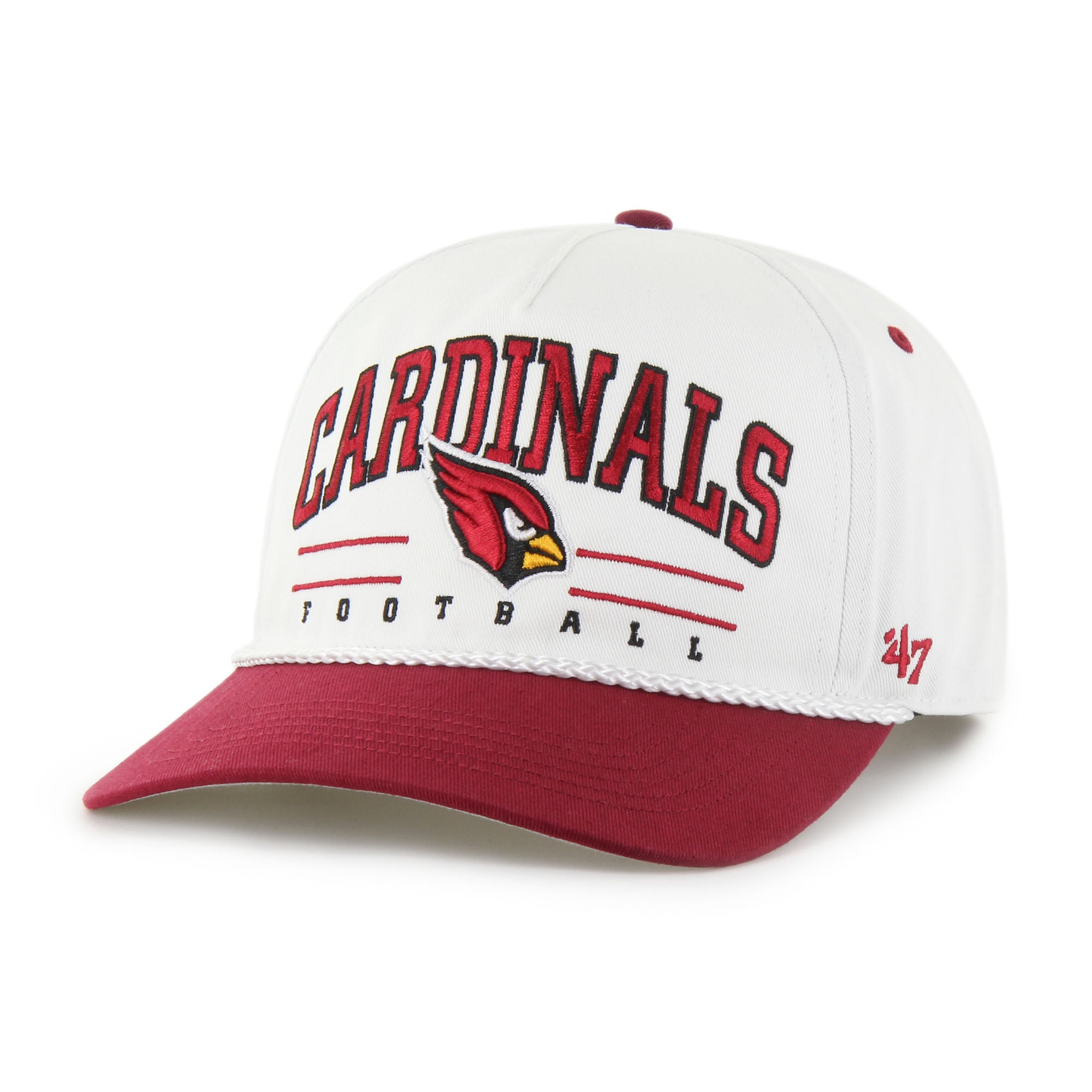 Casquette ajustable Roscoe bicolore « 47 » pour homme, blanche/cardinale, des Cardinals de l'Arizona