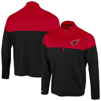 Arizona Cardinals Antigua Hinder Quarter-Zip Pullover - Black/Cardinal