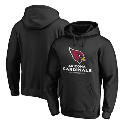 Arizona Cardinals Logo Team Lockup Fitted Pullover Hoodie - Black