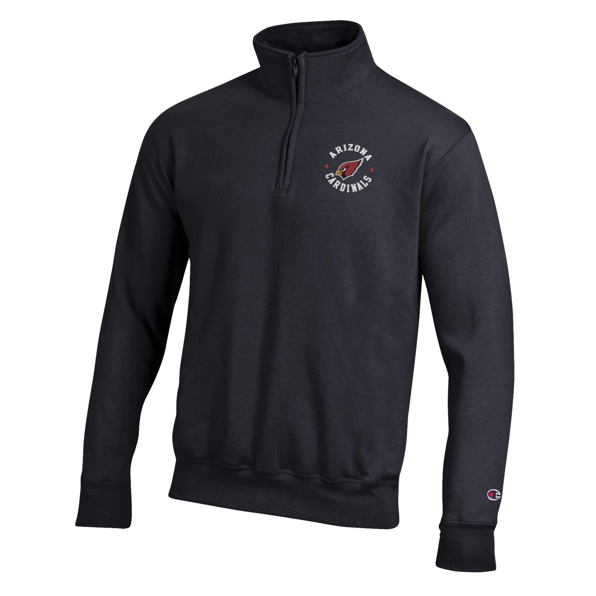 Men's Champion Black Arizona Cardinals Powerblend Quarter-Zip Pullover