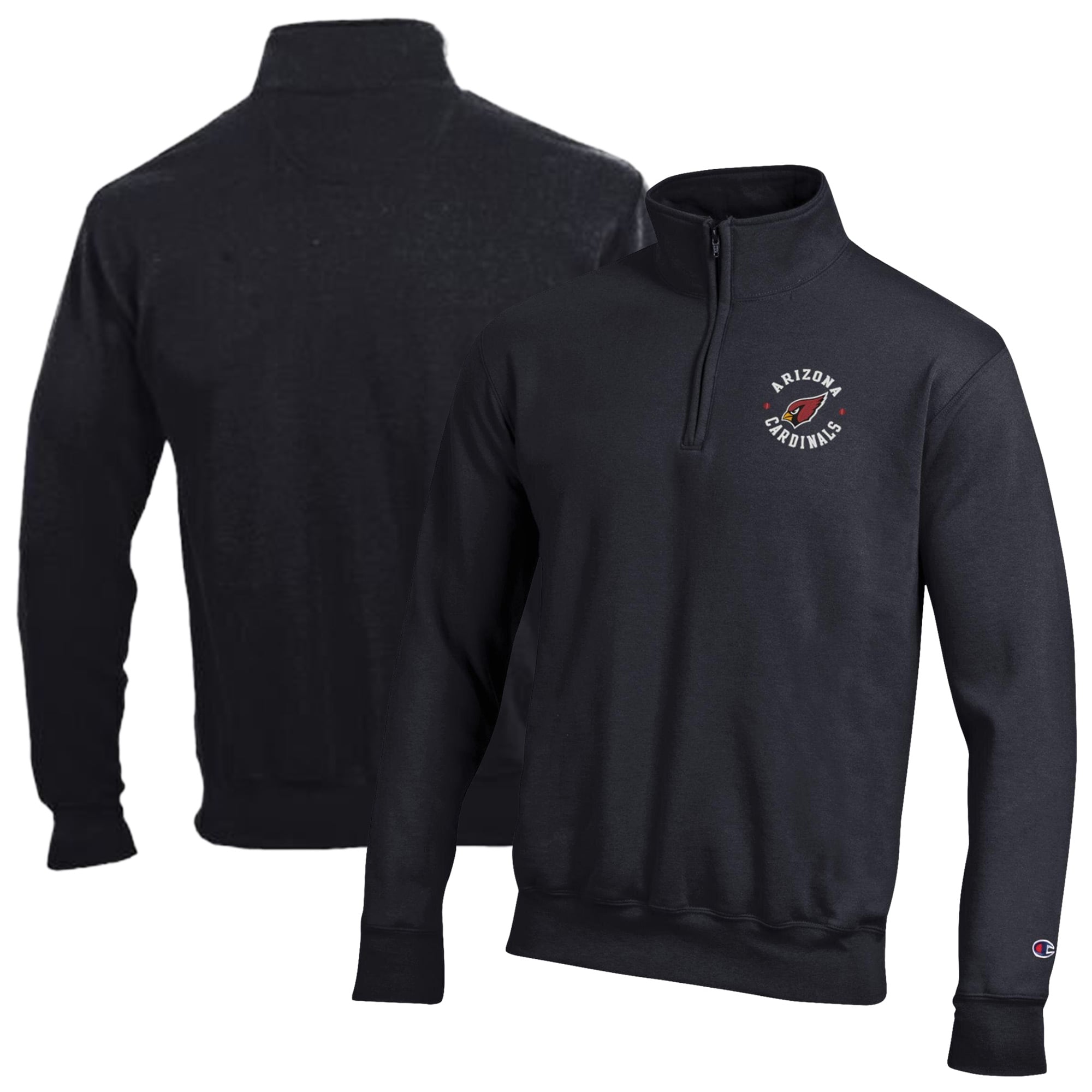 Pull à col zippé Champion noir Arizona Cardinals Powerblend pour homme