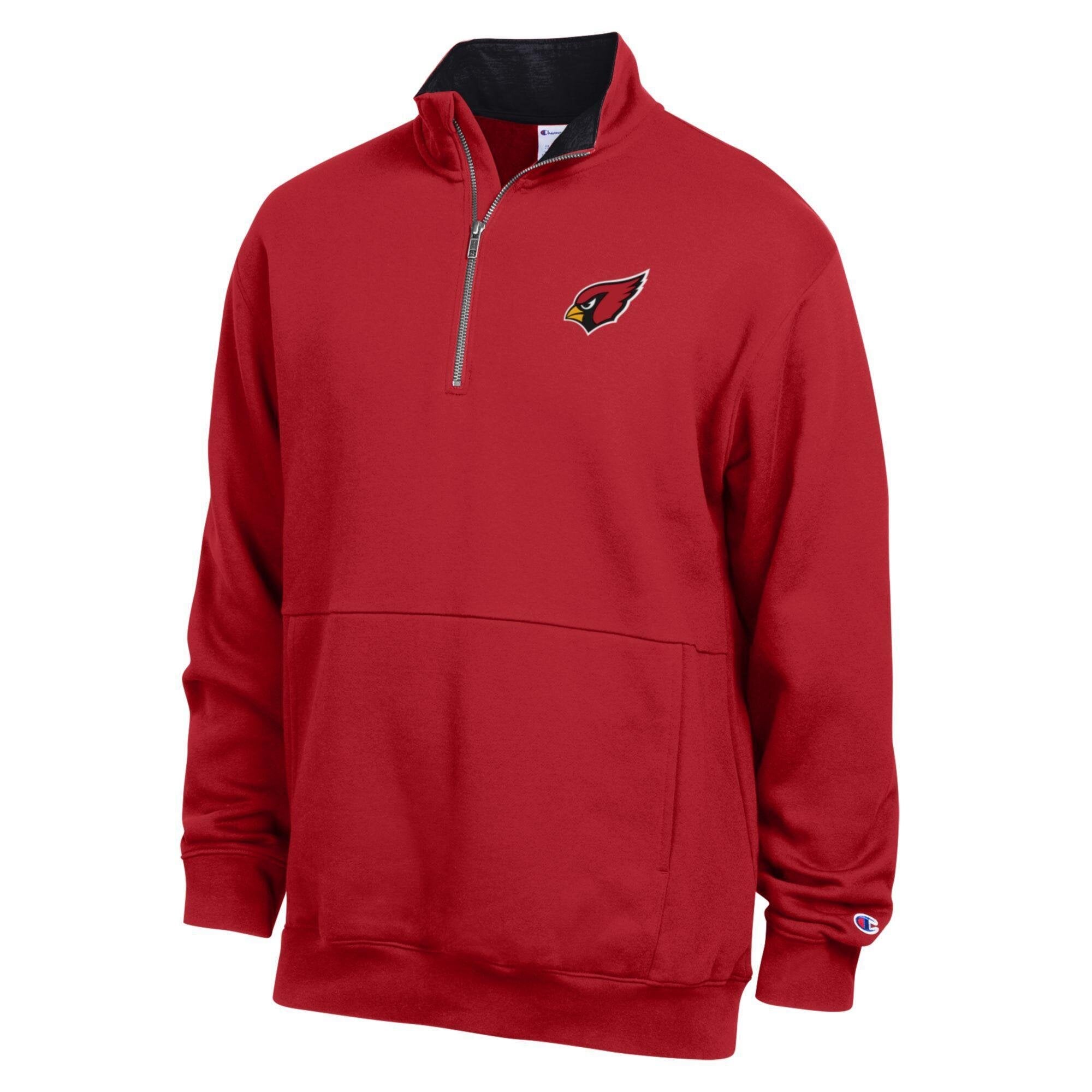 Pull-over en polaire à col zippé Champion Cardinal/Noir Arizona Cardinals pour homme