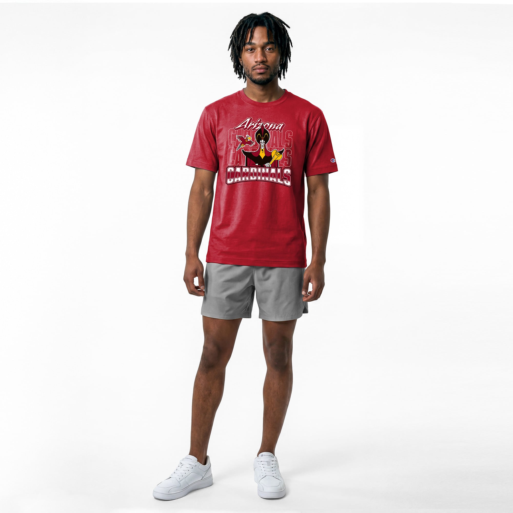 T-shirt homme Disney x Champion Bright Cardinal Arizona Cardinals Jafar & Iago All-Star