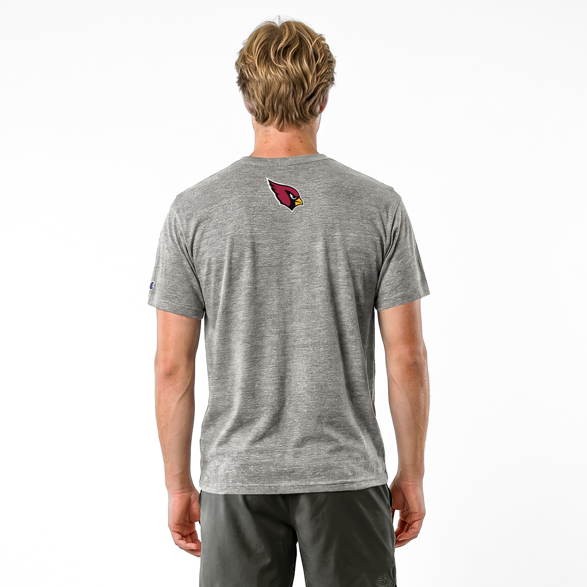 Men's Disney x Champion Gray Arizona Cardinals Iago Tri-Blend T-Shirt