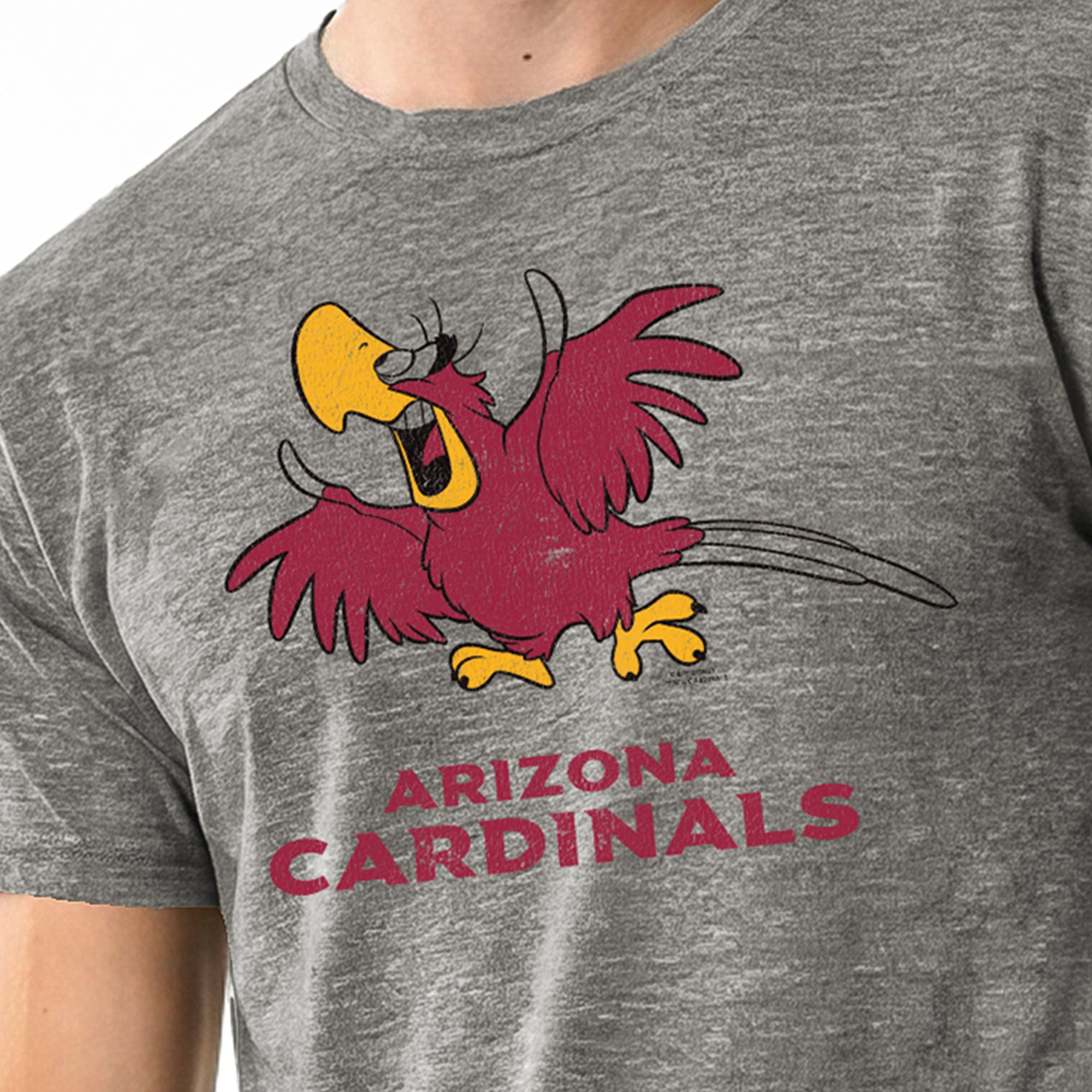 Men's Disney x Champion Gray Arizona Cardinals Iago Tri-Blend T-Shirt