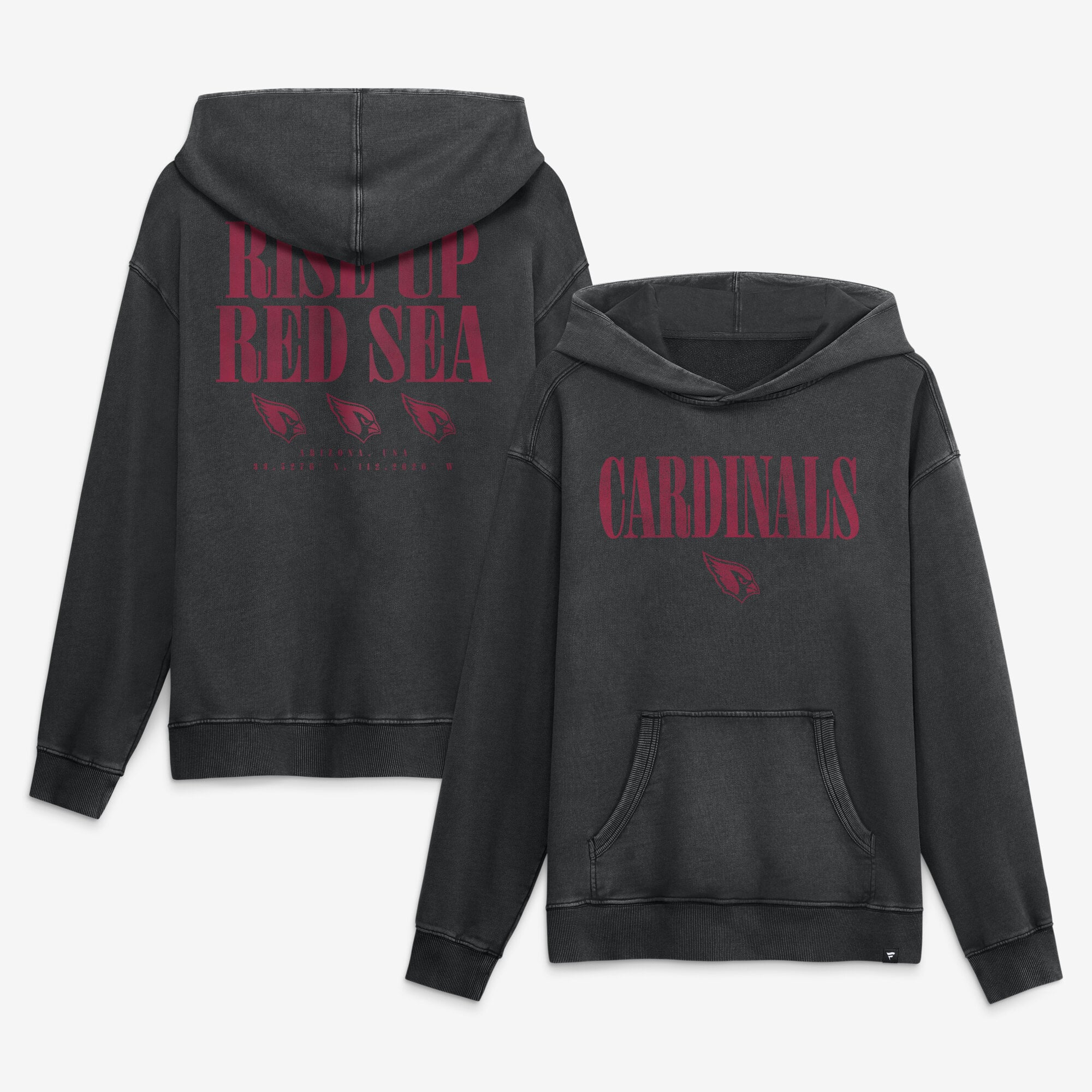 Sweat à capuche Fanatics noir pour homme, style décontracté, rivalité intense, en molleton français, Arizona Cardinals.