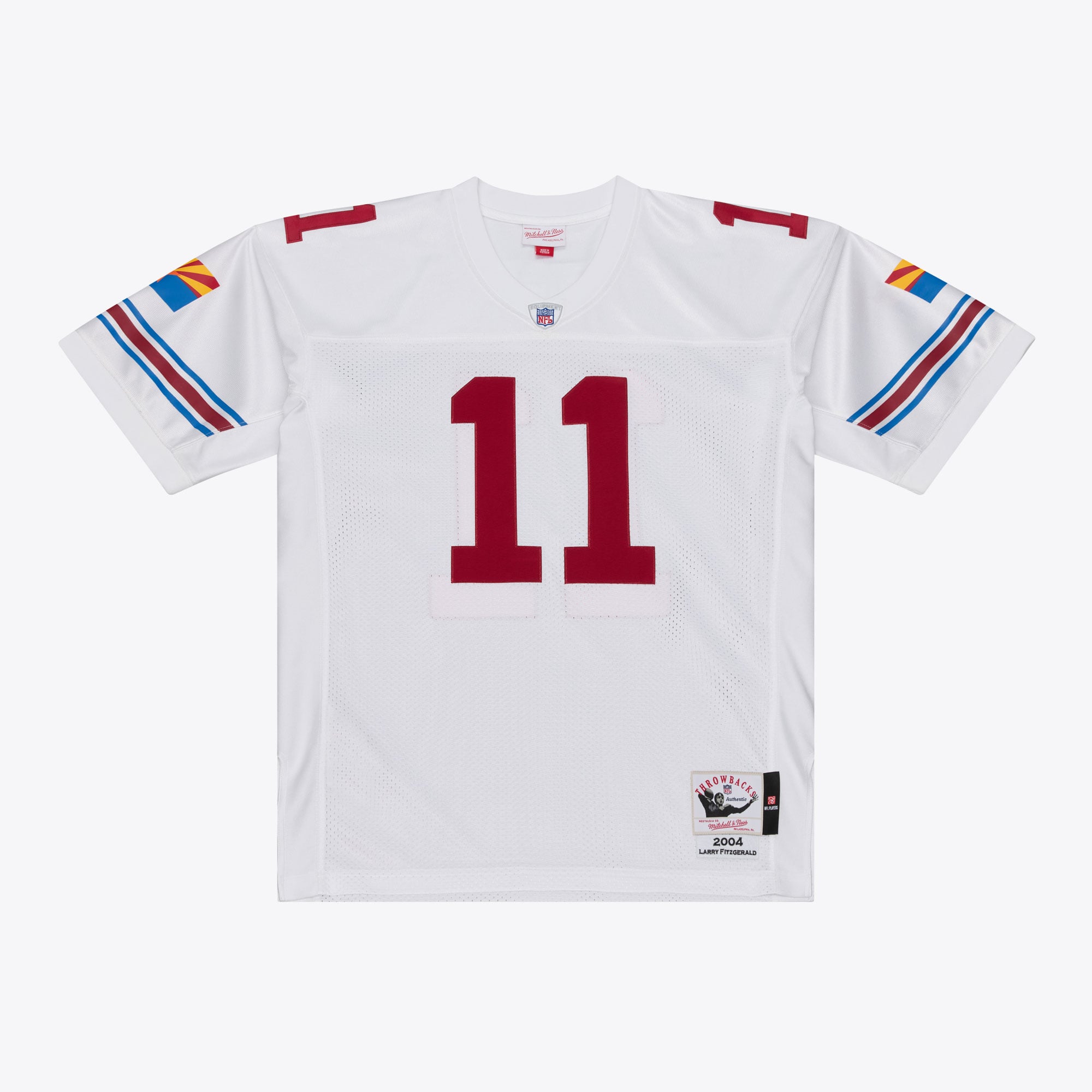 Men's Mitchell & Ness Larry Fitzgerald White Arizona Cardinals 2004 Authentic Throwback Jersey