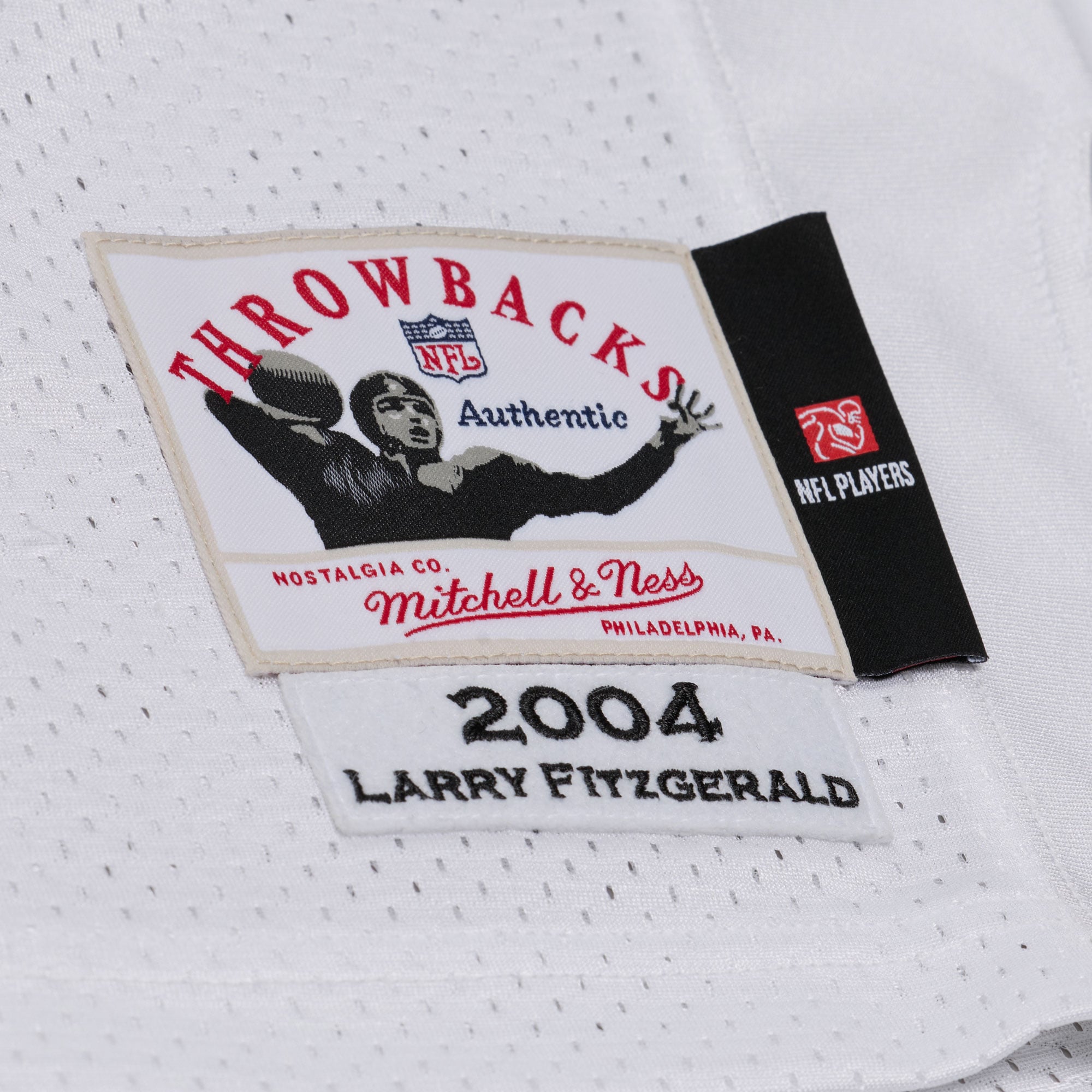 Men's Mitchell & Ness Larry Fitzgerald White Arizona Cardinals 2004 Authentic Throwback Jersey