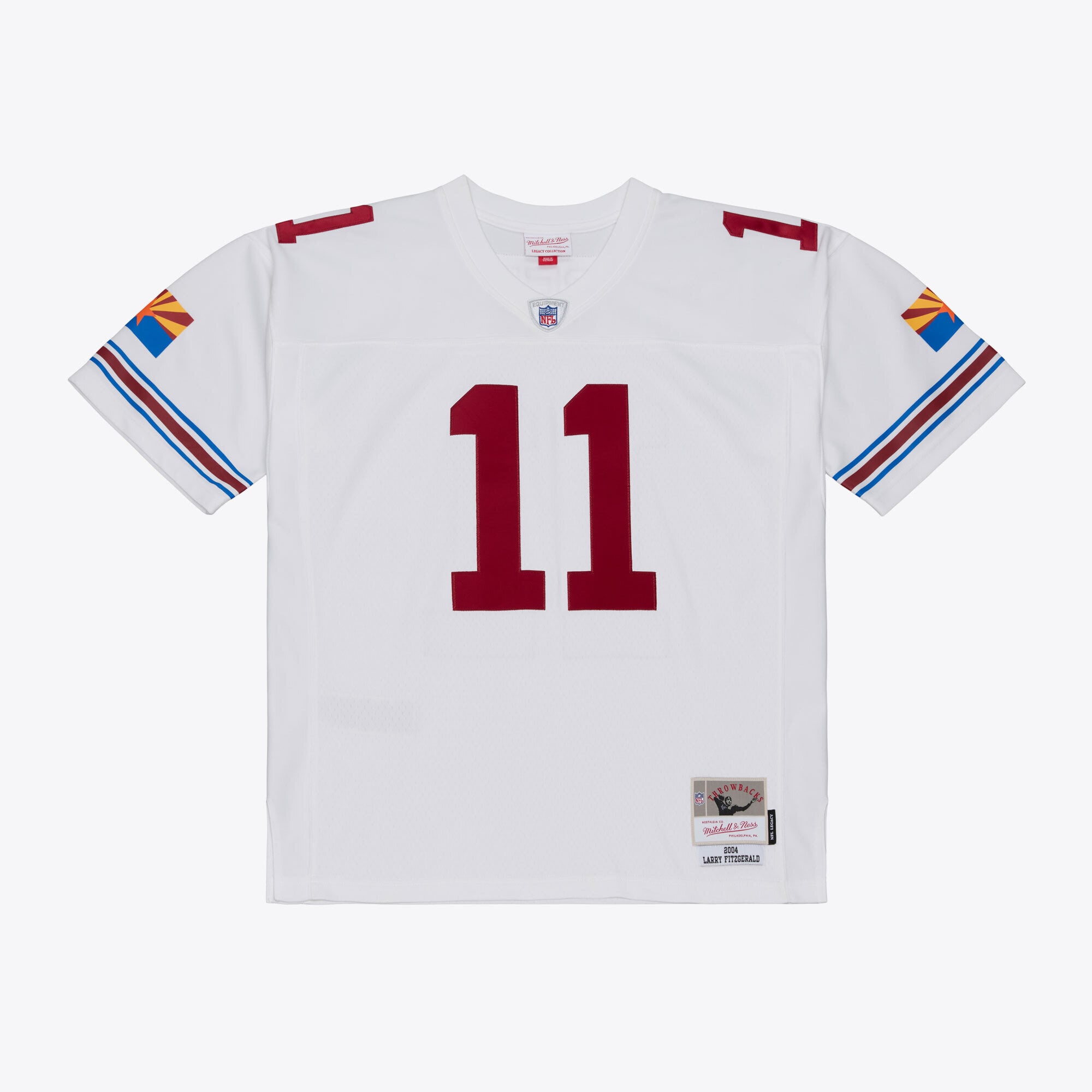 Men's Mitchell & Ness Larry Fitzgerald White Arizona Cardinals 2004 Legacy Replica Player Jersey