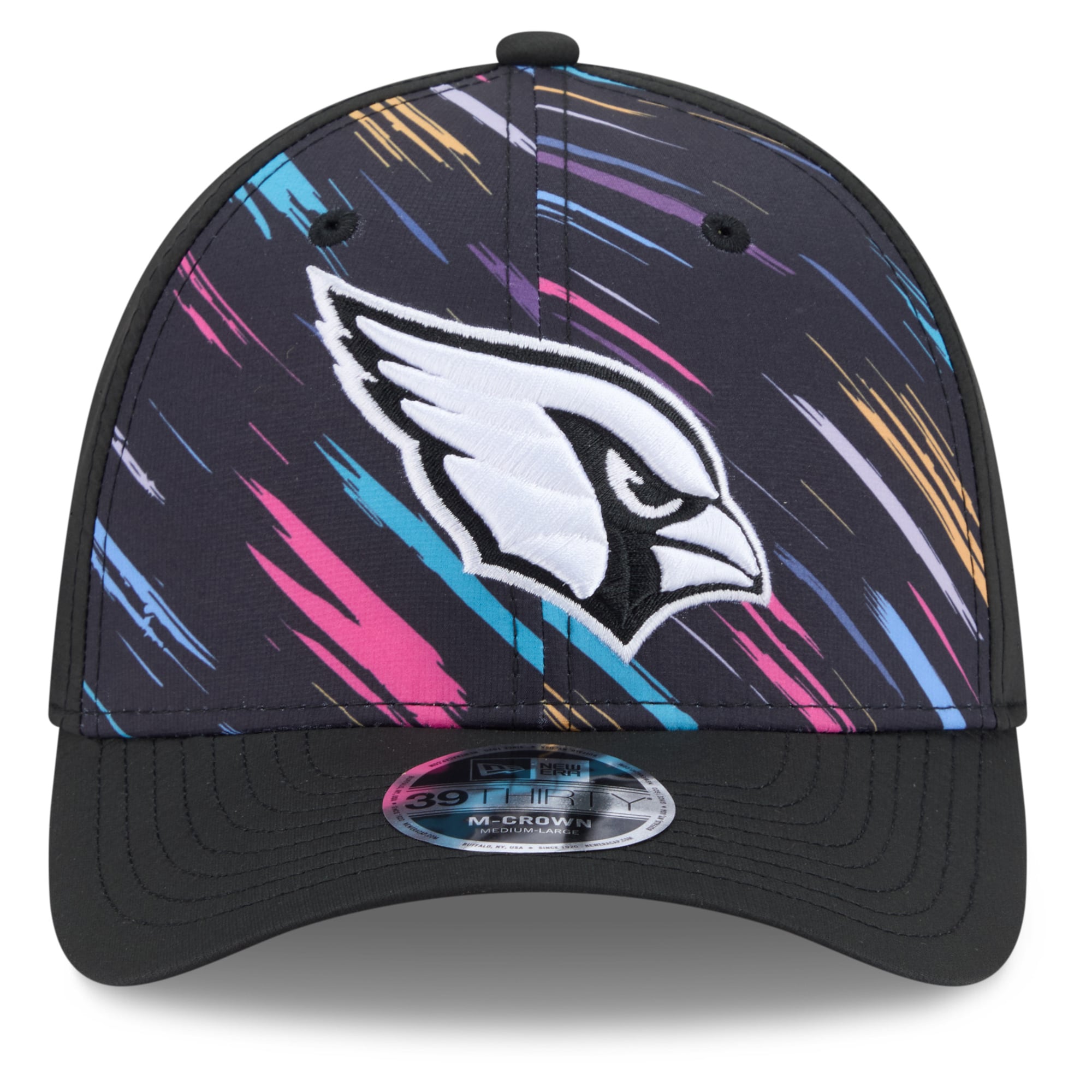 Men's New Era Black Arizona Cardinals 2026 NFL Crucial Catch 39THIRTY M-Crown Stretch Hat