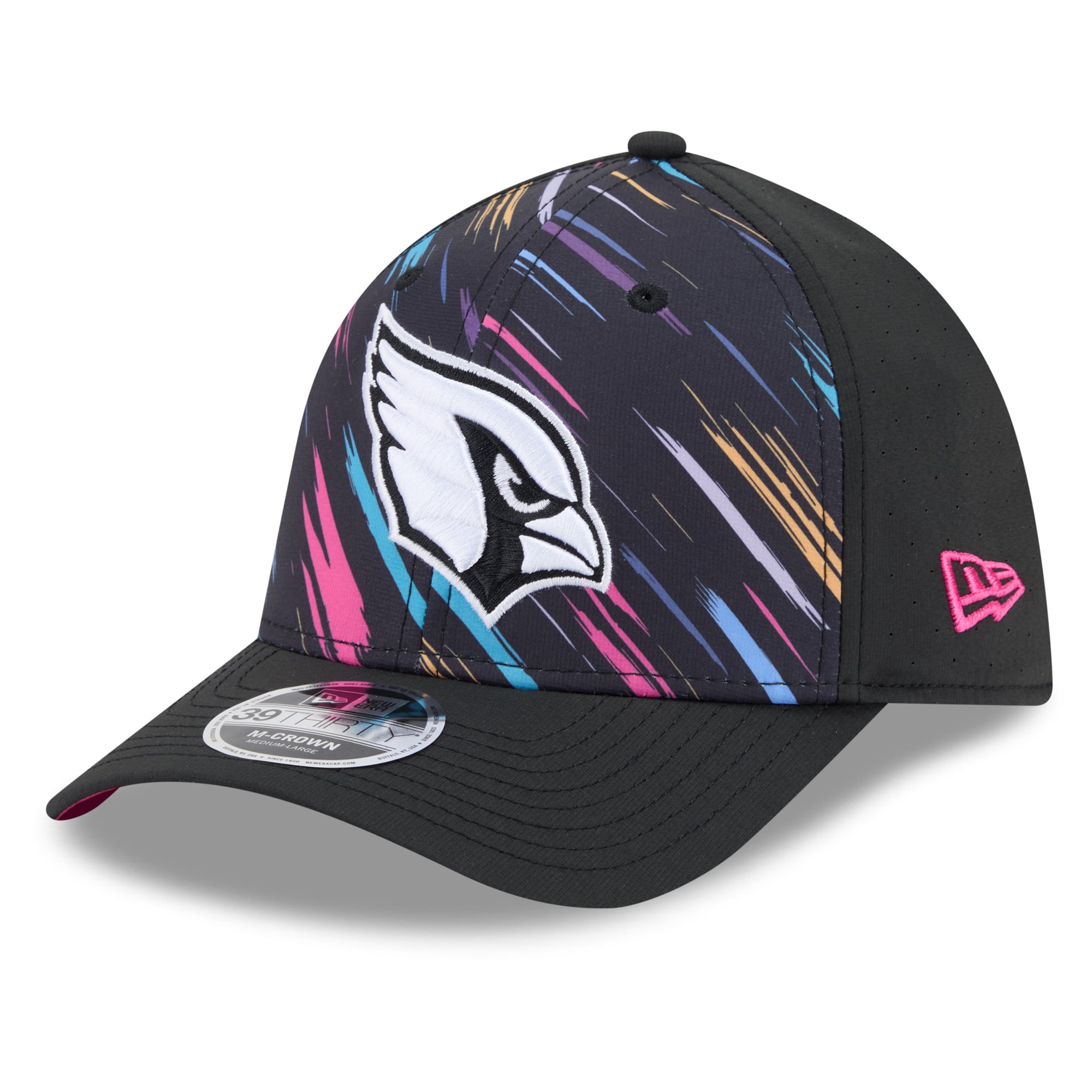 Men's New Era Black Arizona Cardinals 2026 NFL Crucial Catch 39THIRTY M-Crown Stretch Hat