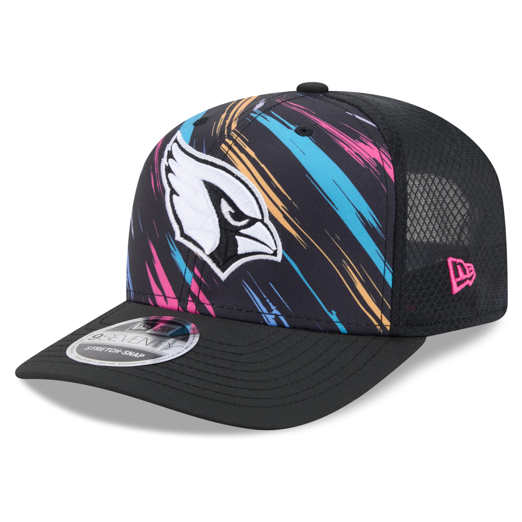 Men's New Era Black Arizona Cardinals 2026 NFL Crucial Catch 9SEVENTY Adjustable Trucker Hat