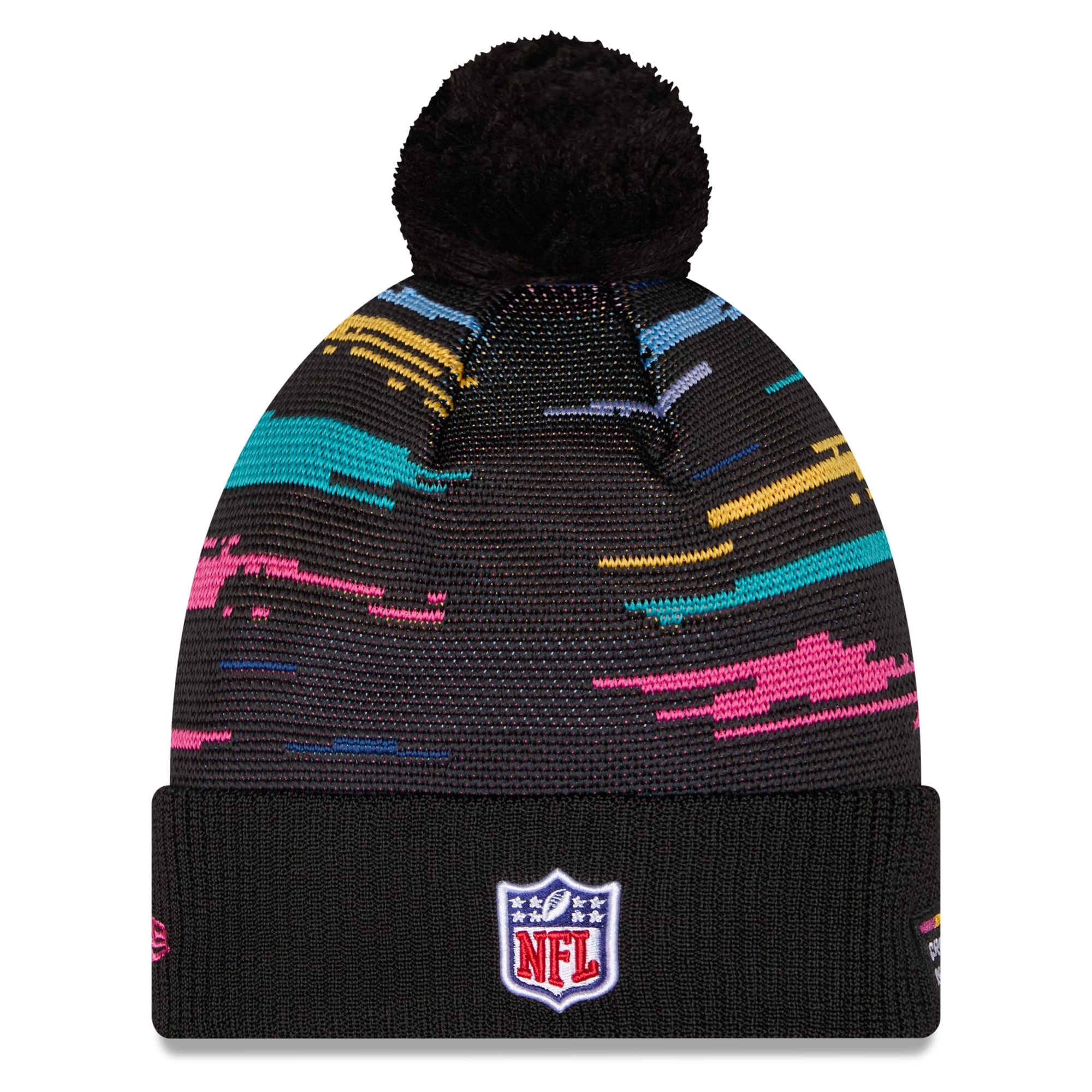 Bonnet à revers New Era noir pour homme, Arizona Cardinals 2026 NFL Crucial Catch, avec pompon