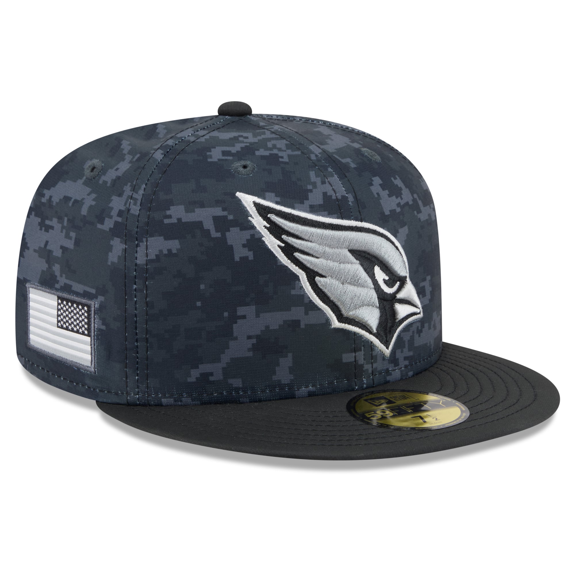 Casquette ajustée New Era Arizona Cardinals 2026 Salute To Service pour homme, noire, modèle 59FIFTY.
