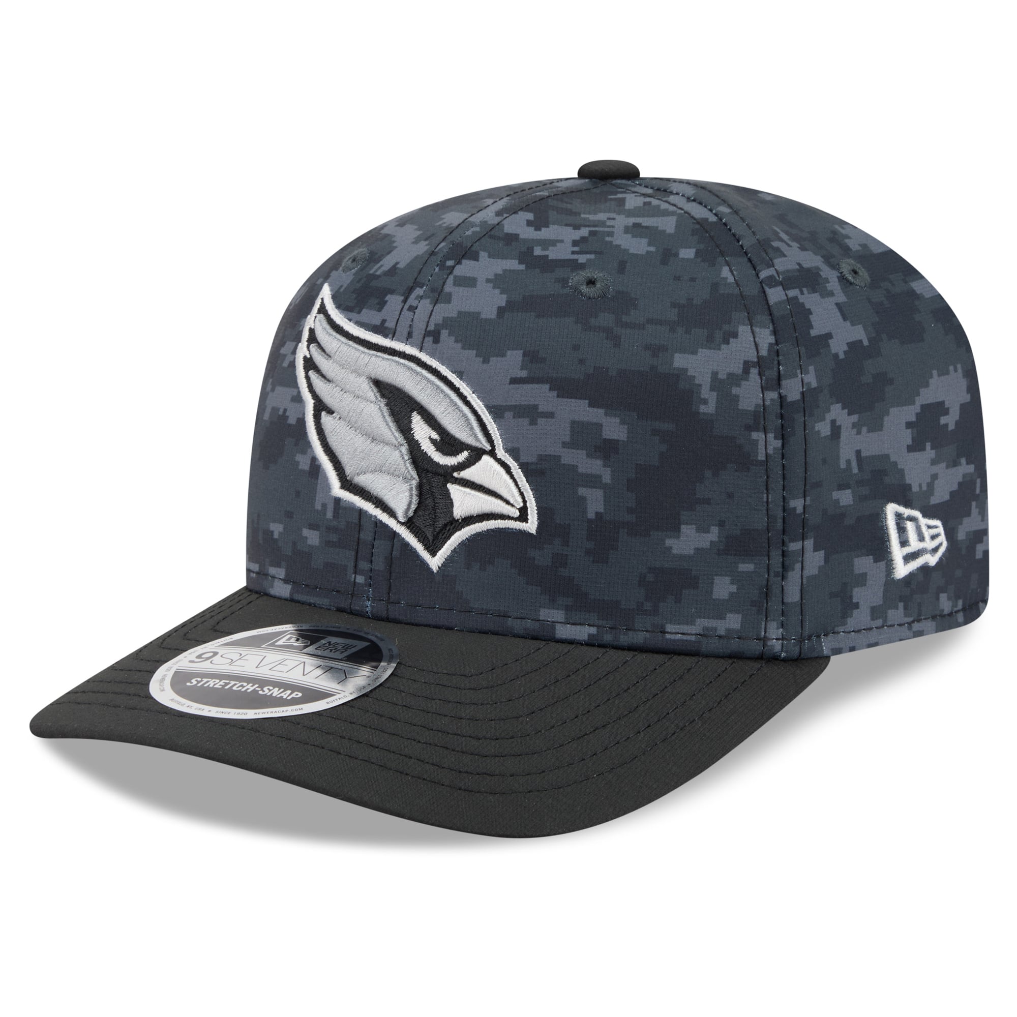 Casquette ajustable New Era noire pour homme Arizona Cardinals 2026 Salute To Service 9SEVENTY