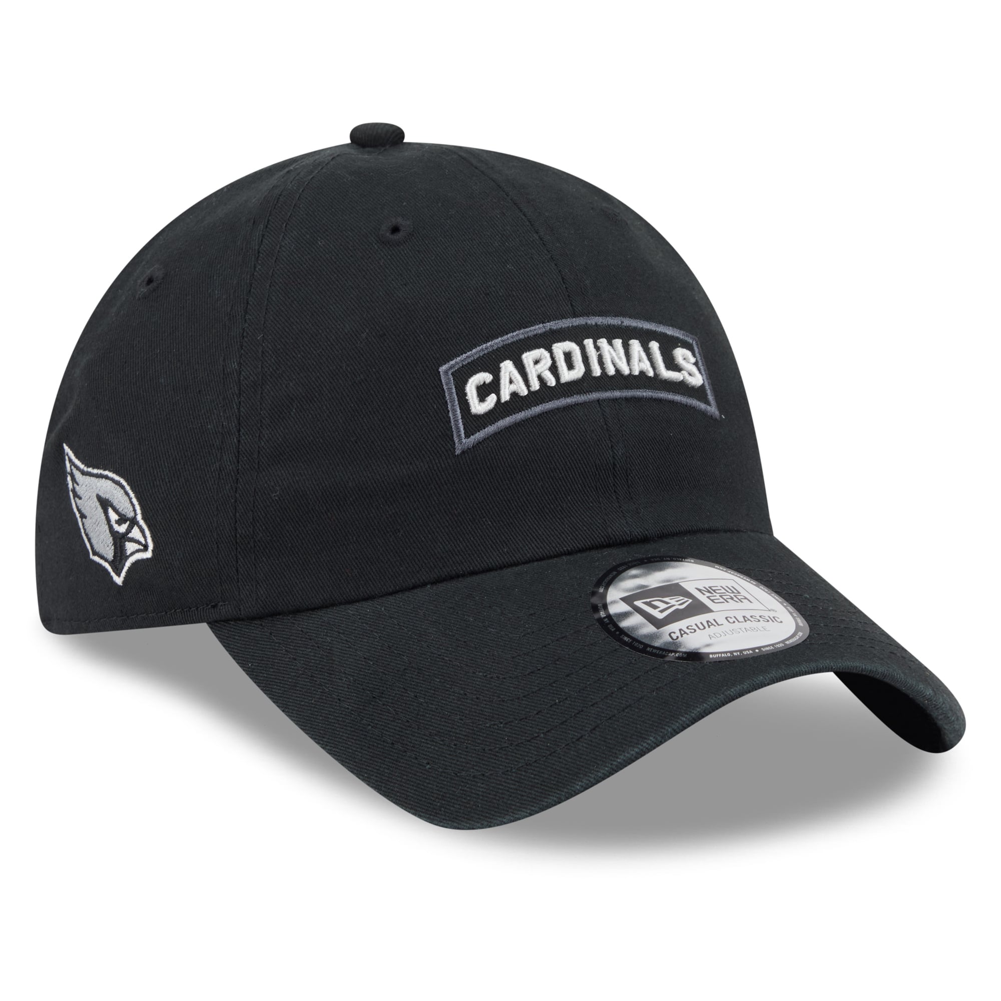 Casquette New Era noire pour homme, Arizona Cardinals 2026 Salute To Service, style classique décontracté et ajustable