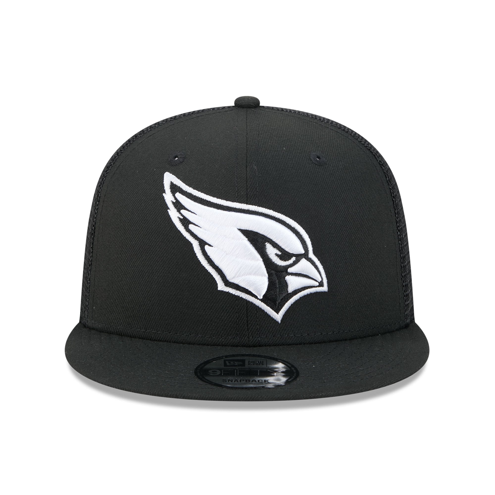 Casquette trucker snapback New Era 9FIFTY noire et blanche Arizona Cardinals pour homme