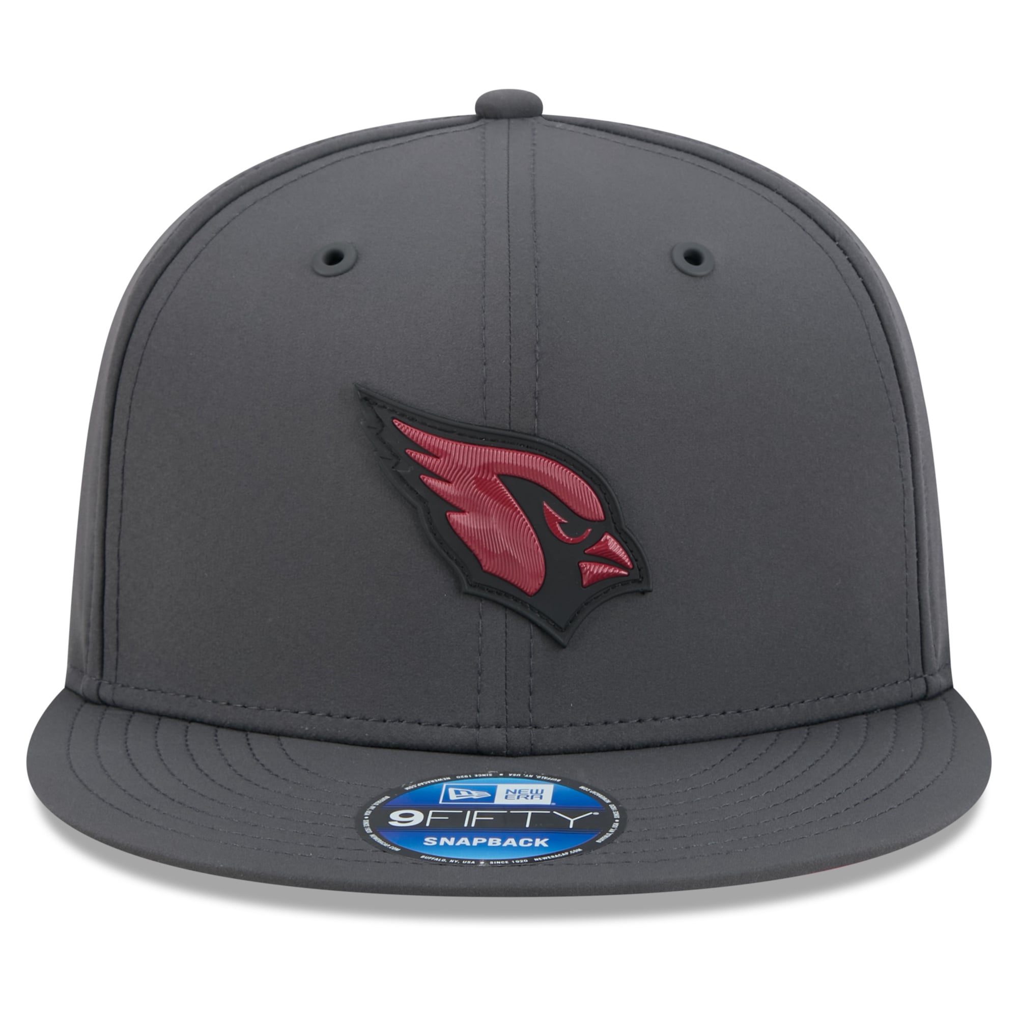 Casquette snapback New Era Arizona Cardinals 2026 Sideline pour homme, couleur anthracite, modèle 9FIFTY, idéale pour les temps froids.